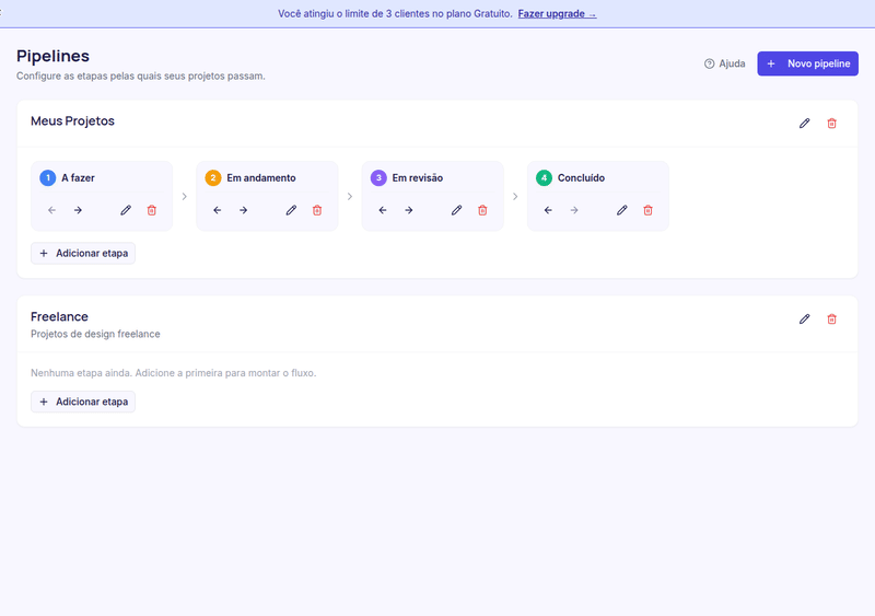 Adicionando a etapa Proposta ao pipeline Freelance